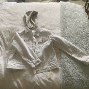 White denim hooded jacket